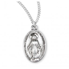 Sterling Silver Oval Miraculous Medal