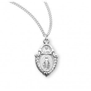 Sterling Silver Mirac/Scap Medal 18" Ch-Bxd