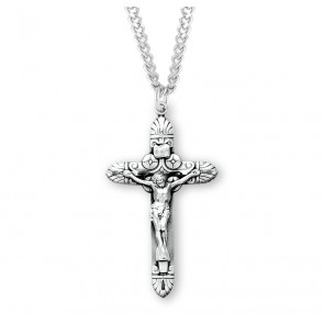 Tapered Art Deco Sterling Silver Crucifix 