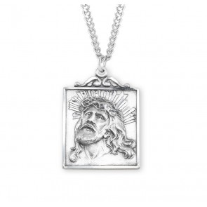 Sterling Silver Square "Crown of Thorns" Medal 