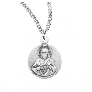 Sterling Silver Scapular Sacred Heart of Jesus Medal 