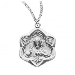 Sacred Heart of Jesus Sterling Silver Scapular Medal