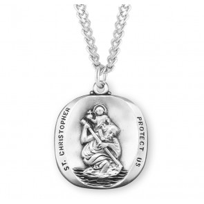 Sterling Silver Lg. St. Christopher 27" Ch-Bxd