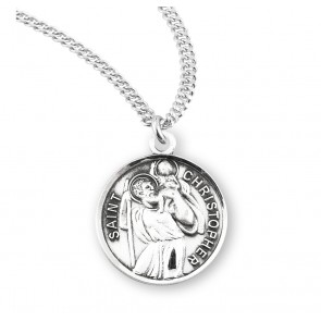 St. Christopher Round Medal on a 20" Ch-Bxd