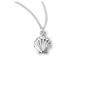 Sterling Silver Baptism Shell w/13" Ch-Bxd