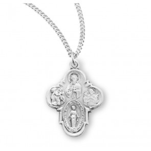 Sterling Silver Small 4-Way-*18" Ch-Bxd