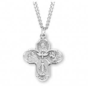 Sterling Silver 4-Way W/ Holy Spirit-*24" Ch-Bxd