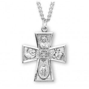 Sterling Silver Lrg Gothic 4-Way 24" Ch-Bxd