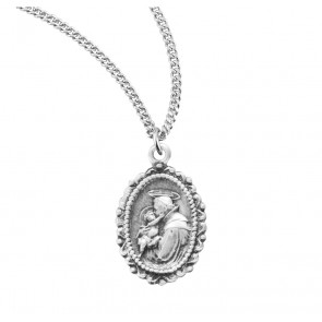 Saint Anthony Oval Sterling Silver Medal