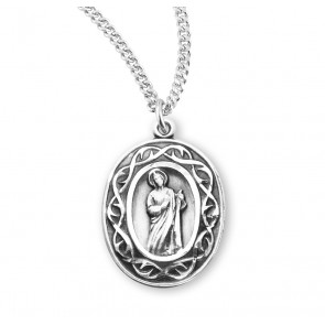 Sterling Silver St. Jude Crown of Thorns 18" Ch-Bxd