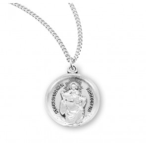 Sterling Silver Rd St Christopher 18" Ch-Bxd