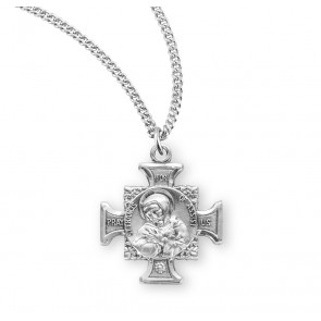 Sterling Silver St. Francis/St Anthony Cross 18" Ch-Bxd