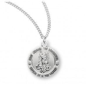 Saint Michael  Round Sterling Silver Medal