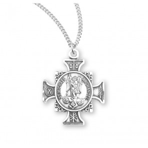 Saint Michael Sterling Silver Maltese Cross 