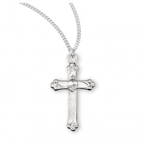 Sacred Heart Sterling Silver Cross