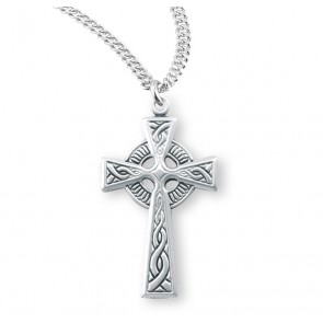 Sterling Silver Medium Celtic Cross-*20" Ch-Bxd