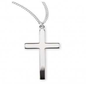 Sterling Silver Plain Med Cross-*20" Ch-Bxd