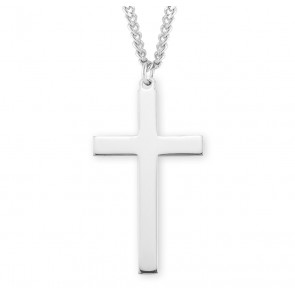 Sterling Silver High Polished Latin Style Cross w/24" Ch-Bxd