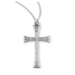 Sterling Silver Detailed Cross with 20" Ch-Bxd