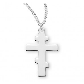 Sterling Silver Plain Greek Cross 18" Ch-Bxd