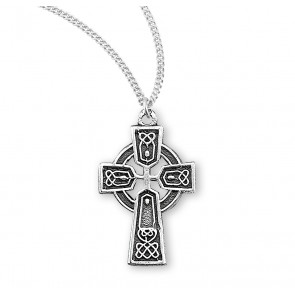 Sterling Silver Irish Celtic Cross 13" Ch-Bxd