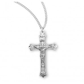 Triple Flare Tip Sterling Silver Crucifix 