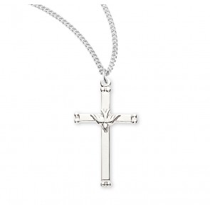 Sterling Silver Med Holy Spirit Cross 18" Ch-Bxd