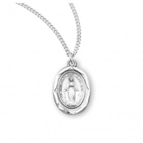 Sterling Silver Oval Miraculous Medal