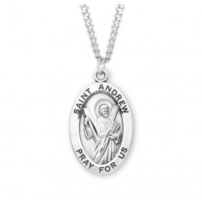 Patron Saint Andrew Oval Sterling Silver Medal