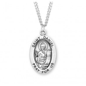 Sterling Silver Lg Oval St Daniel-*24" Ch-Bxd