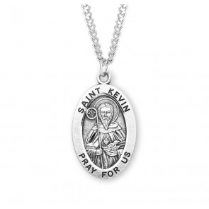Patron Saint Kevin Oval Sterling Silver Medal 