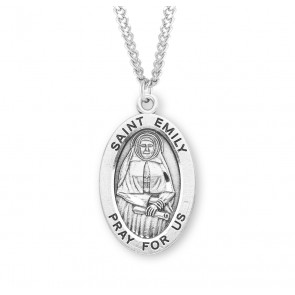 Patron Saint Emily Oval Sterling Silver Medal 