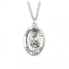 Patron Saint Isabella Oval Sterling Silver Medal 