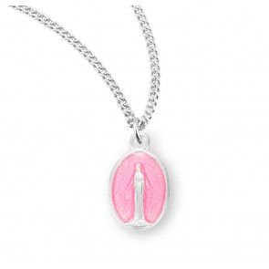 Sterling Silver Pink Tiny Miraculous-*13" Ch-Bxd