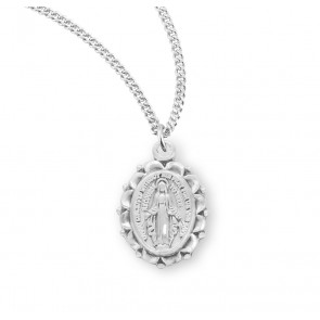 Sterling Silver Oval Miraculous Medal 