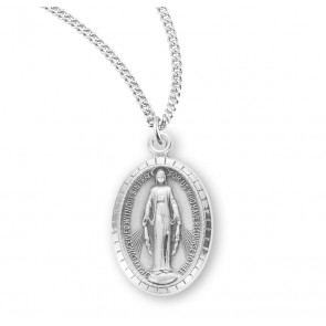 Sterling Silver Med. Miraculous-18" Ch-Bxd