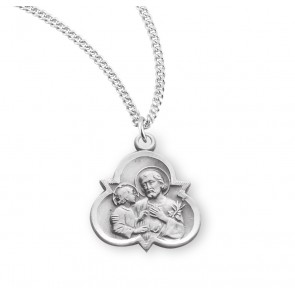 Saint Joseph Sterling Silver Trinity Symbol Medal 
