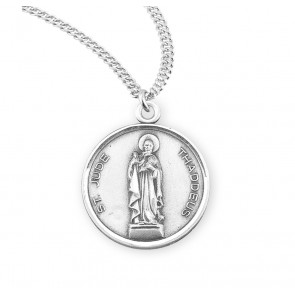 Sterling Silver St. Jude Medal 20" Ch-Bxd