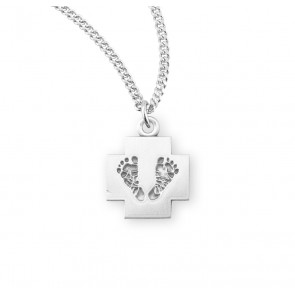 Sterling Silver Cross with Feet 