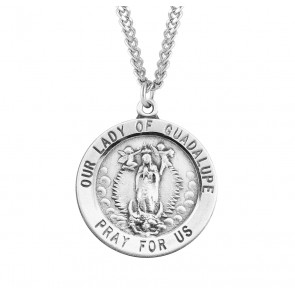 1" Round Our Lady of Guadalupe Medal on a 24" Ch-Bxd