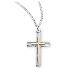 Two-Tone Sterling Silver Cross