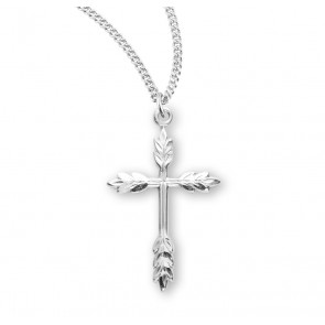 Sterling Silver Med. Wheat Cross-18" Ch-Bxd