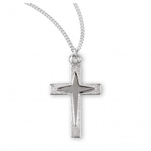 Sterling Silver Star Burst Cross