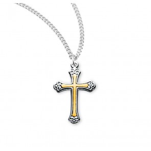 Two-Tone Sterling Silver Cross 