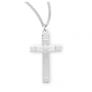 Sterling Silver Med. Fancy Cross - 18" Ch-Bxd