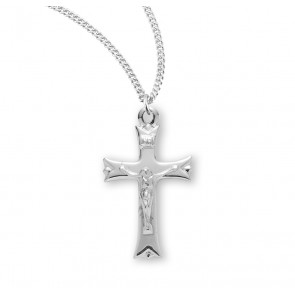 Notched Flared Tipped Sterling Silver Crucifix
