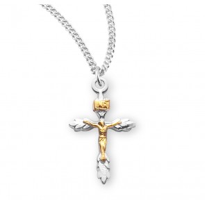 Sterling Silver Two Toned Wheat Crucifix