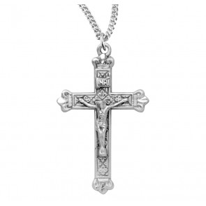 Budded Tip Sterling Silver Crucifix