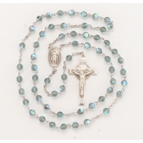 6mm Finest  Erinite Sterling Silver Rosary-Bxd 81/3827