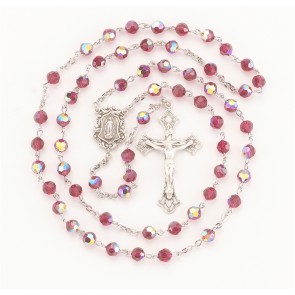 6mm Finest Ruby Sterling Silver Rosary Bxd  54/117